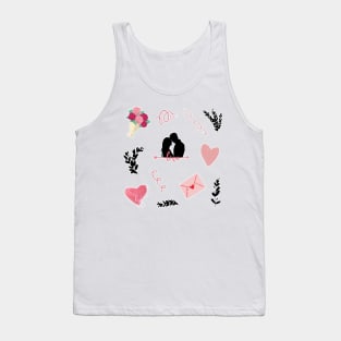 Love stickers valentines day pattern Tank Top